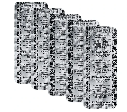 50 Tabletas Reactivos en Rojo de Fenol para pH. LAMOTTE